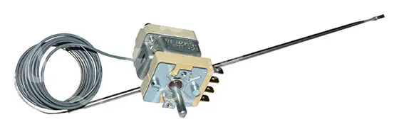 termostat regulační 90 - 185°C, 1 fáze/16A/250V, E.G.O., kapilára 2500 mm, sonda 3 x 26 mm
